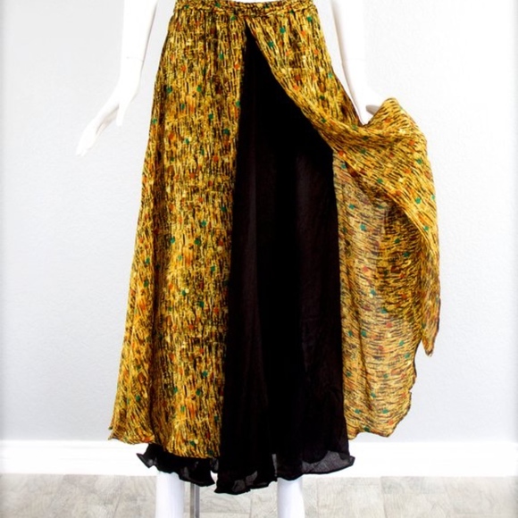 1970's Rare Chez Zvanni India SILK Skirt - Picture 5 of 6